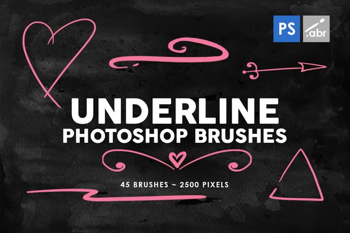 45 Underline Photoshop Stamp Brushes Vol. 2