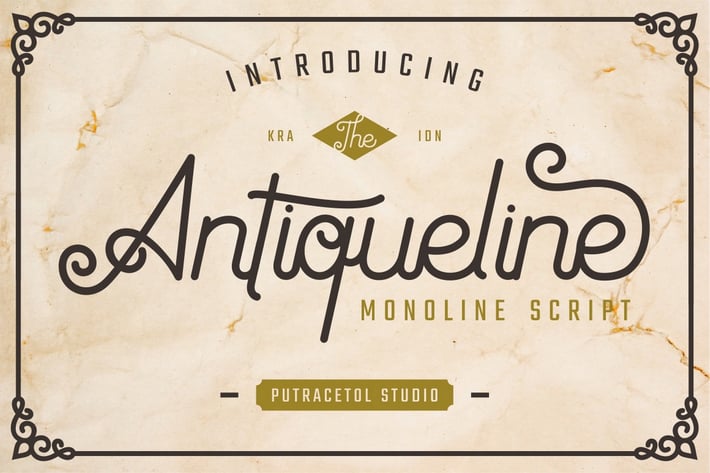 Antiqueline - Unique Monoline Font
