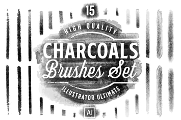 Charcoals Brushes Set for Adobe Illustator