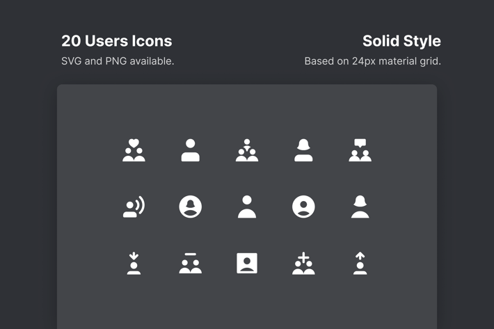 Users Icons - Solid Style