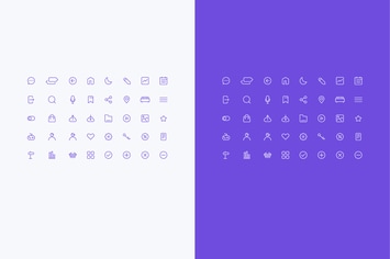 Linear vector office icons set