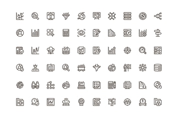 Data Analytics Unique Web Line Icons Pack