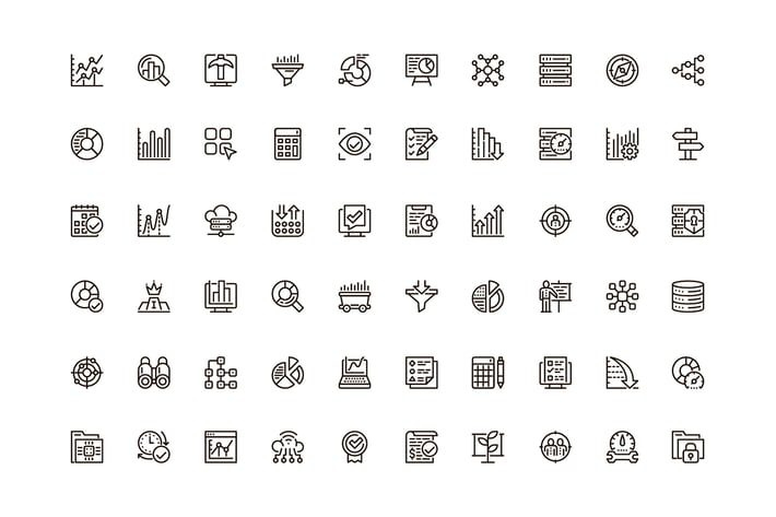 Data Analytics Unique Web Line Icons Pack