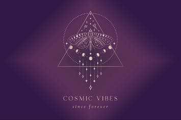 Cosmic Vibes Pre-Made Brand Logo Design. Butterfly