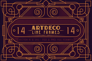 14 ArtDeco Line Frames