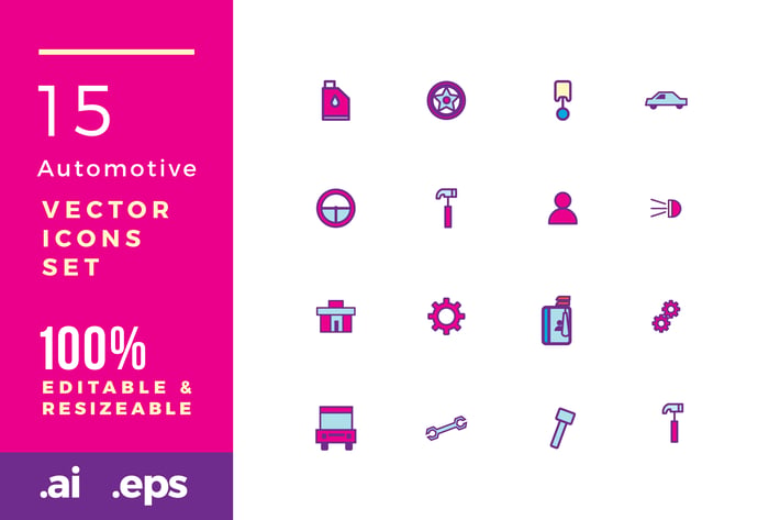 15 Automotive vector icons