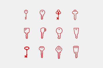 12 Key and Lock Icons