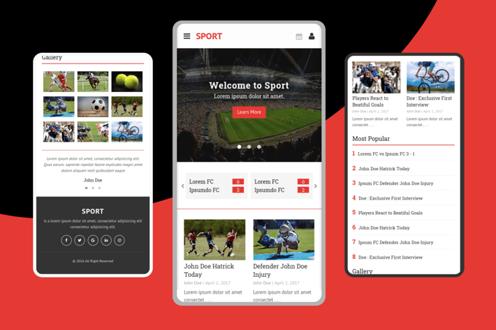 Sport – Mobile Template