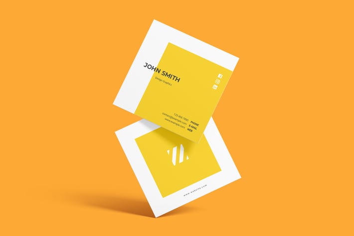 Square Business Card Mockup