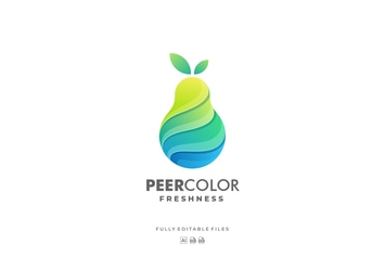 Fruit Pear Gradient Colorful Logo
