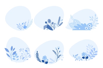 Modern flat design nature and floral elements 