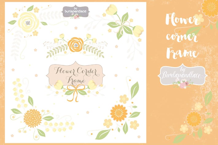 Flower corner, frame clipart