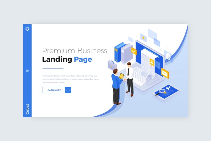 Cubat - Isometric Business Landing Page Design