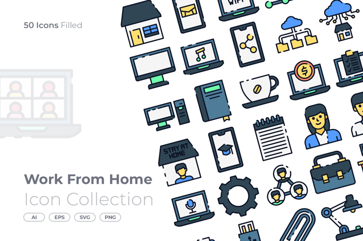 Work From Home Filled Icon