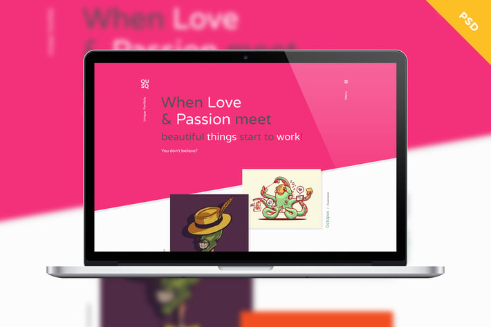 Qusq PSD - Flat Website Design