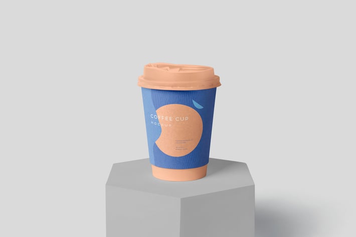 Disposable Coffee Cup Packaging Sleeve Mockups