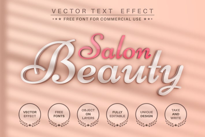 Beauty salon - editable text effect, font style
