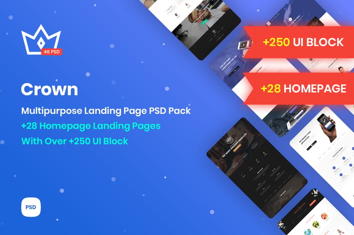 Crown - Multipurpose Marketing PSD Landing Page