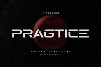 Pragtice - Modern Techno Font