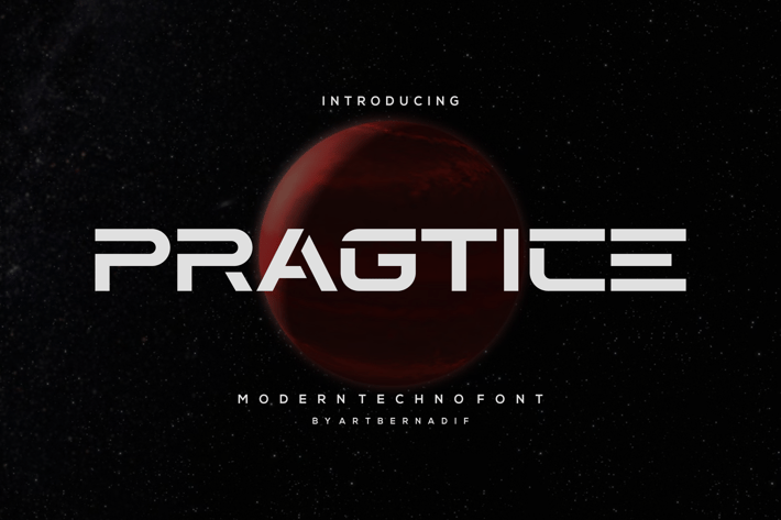 Pragtice - Modern Techno Font