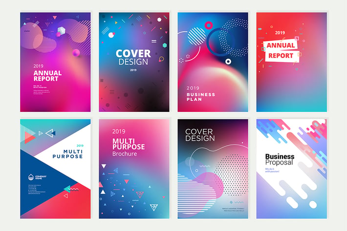 Set of brochure, annual report design templates