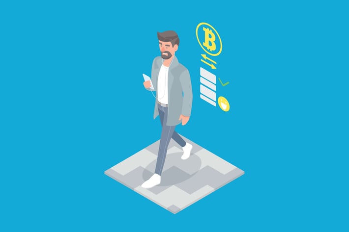 Cryptocurrency Transactions Isometric - Li