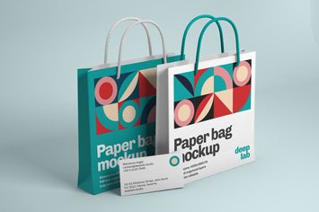 Paper Bag and Business Card Branding Mockup