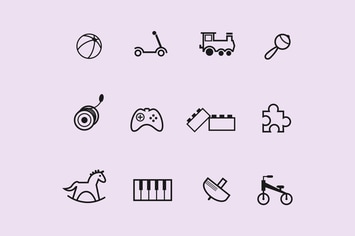 12 Childrens Toy Icons