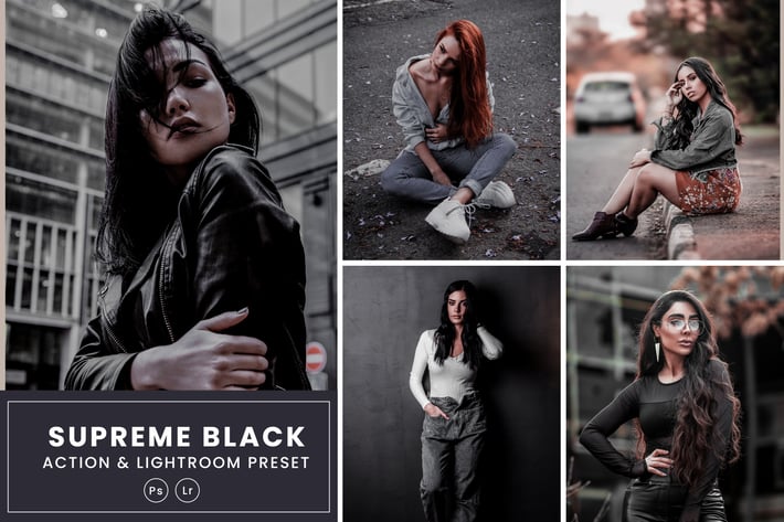 Supreme Black Photoshop Action & Lightrom Presets
