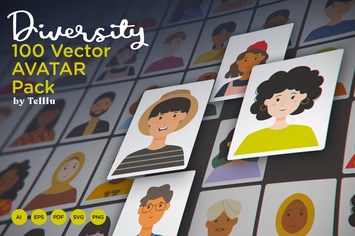 Diversity 100 Vector Avatar Pack