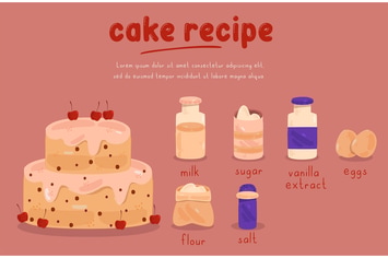 Cake Recipe Concept Illustration