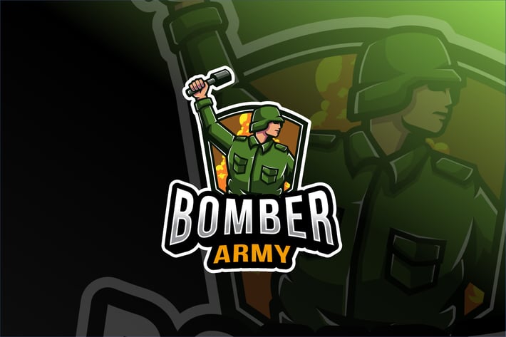 Bomber Army Esport Logo Template