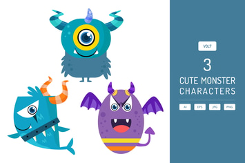 Cute Monster Characters Vol.7