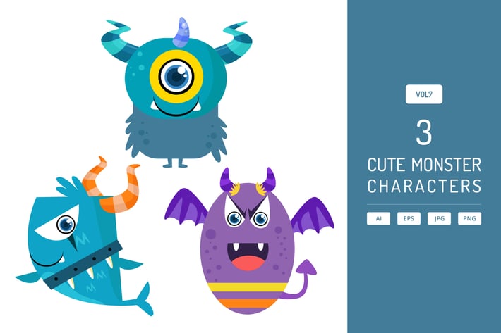 Cute Monster Characters Vol.7