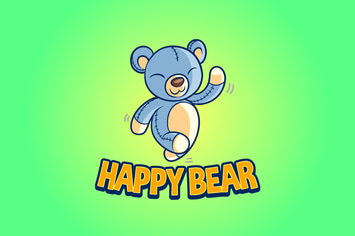 Happy Bear - Bear Doll Mascot Logo