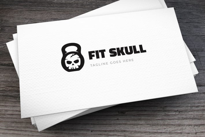 Fit Skull Logo Template