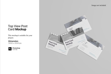 Top View Post Card Mockup