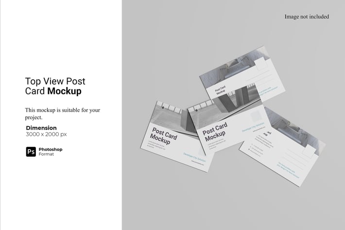 Top View Post Card Mockup
