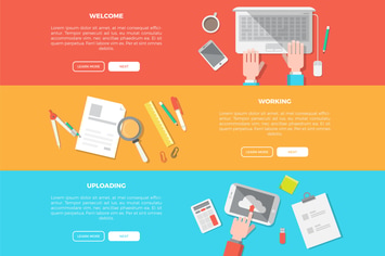 Creative workspace banner collection
