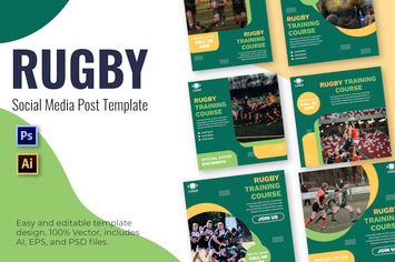 Rugby Course Social Media Template