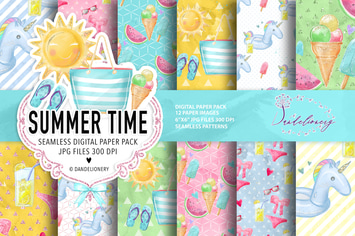 Summer Time digital paper pack