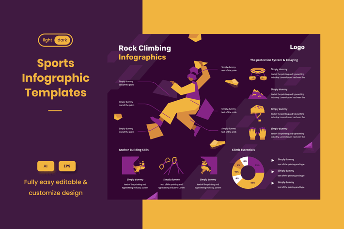 Sport Infographic Template: Rock Climbing