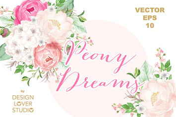 Vector Watercolor Rose Blush clipart