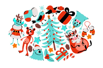 Christmas Monsters Clipart
