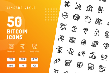 Bitcoin Line Icons