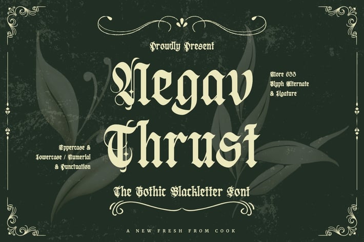 Negav Thrust - Gothic Balckletter Font