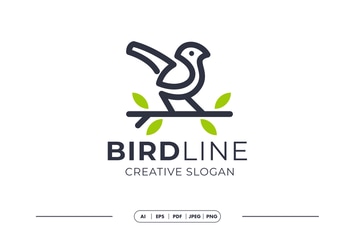 Bird Simple Line Art Logo