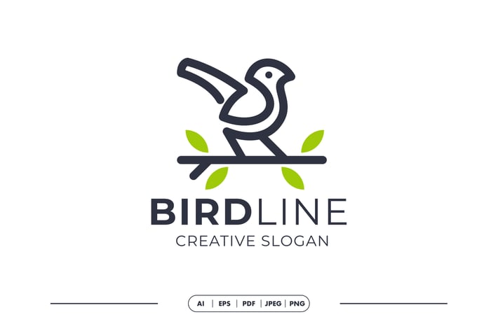 Bird Simple Line Art Logo