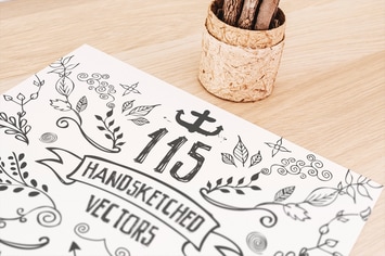 115 Handsketched Vector Elements Kit