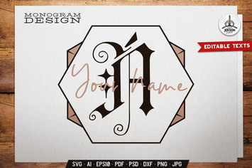 Name Monogram Badge With Sacred Geometry Shape